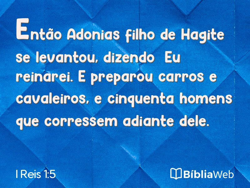 I Reis 1:5 em imagem para compartilhar
