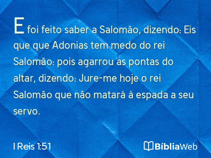 I Reis 1:51 em imagem para compartilhar