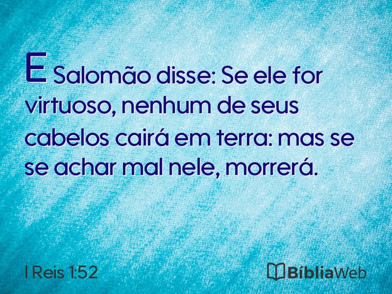 I Reis 1:52 em imagem para compartilhar