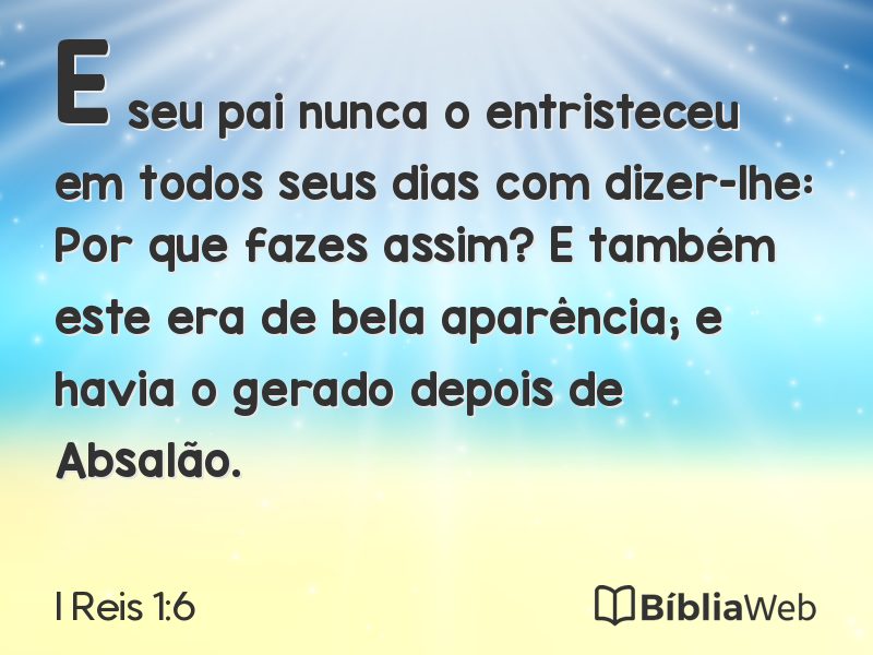 I Reis 1:6 em imagem para compartilhar