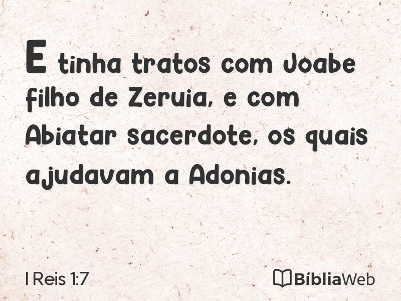 I Reis 1:7 em imagem para compartilhar