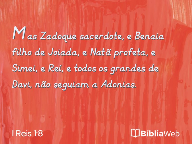 I Reis 1:8 em imagem para compartilhar