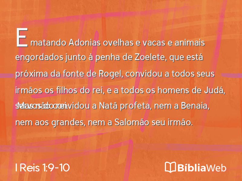 I Reis 1:9-10 em imagem para compartilhar
