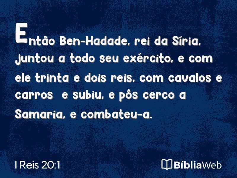 I Reis 20:1 em imagem para compartilhar