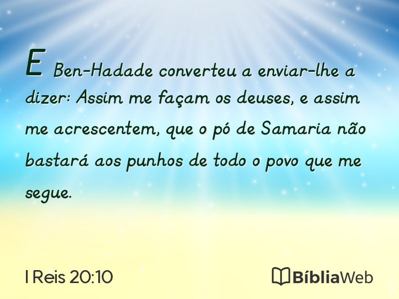 I Reis 20:10 em imagem para compartilhar