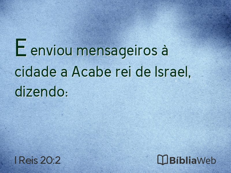 I Reis 20:2 em imagem para compartilhar