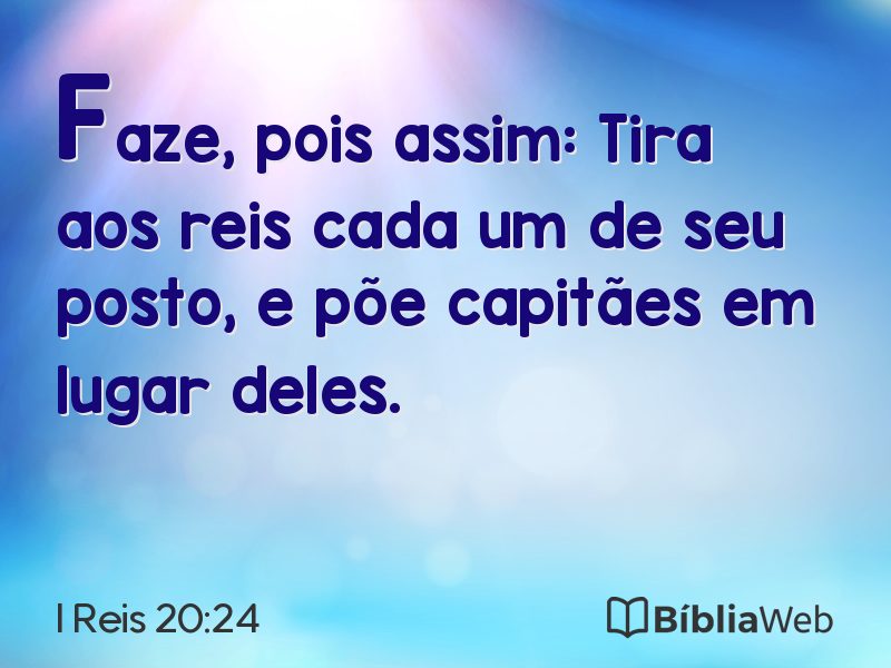 I Reis 20:24 em imagem para compartilhar