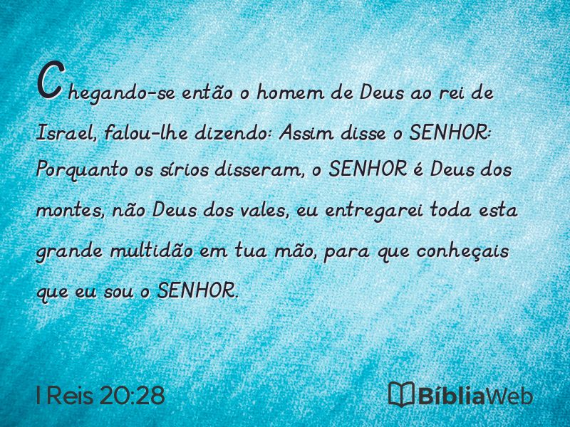 I Reis 20:28 em imagem para compartilhar
