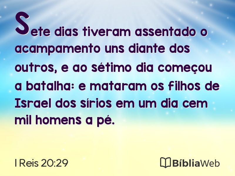 I Reis 20:29 em imagem para compartilhar