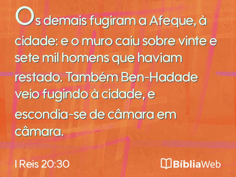 I Reis 20:30 em imagem para compartilhar