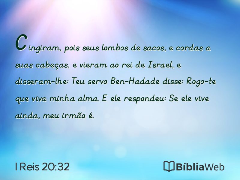 I Reis 20:32 em imagem para compartilhar