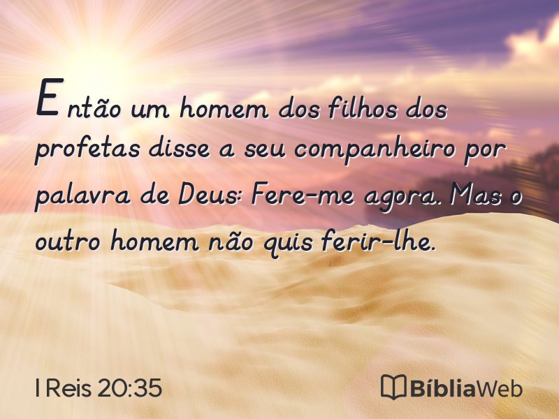 I Reis 20:35 em imagem para compartilhar
