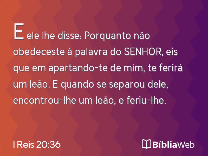 I Reis 20:36 em imagem para compartilhar