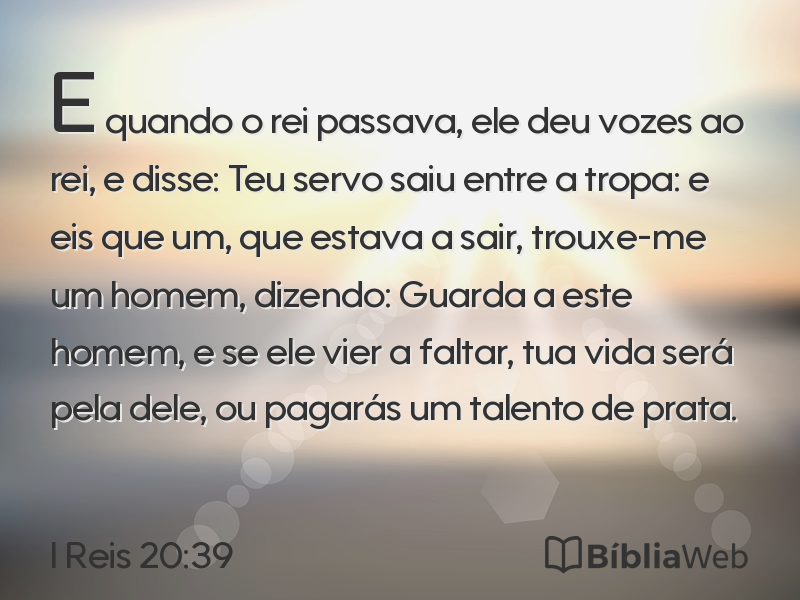I Reis 20:39 em imagem para compartilhar
