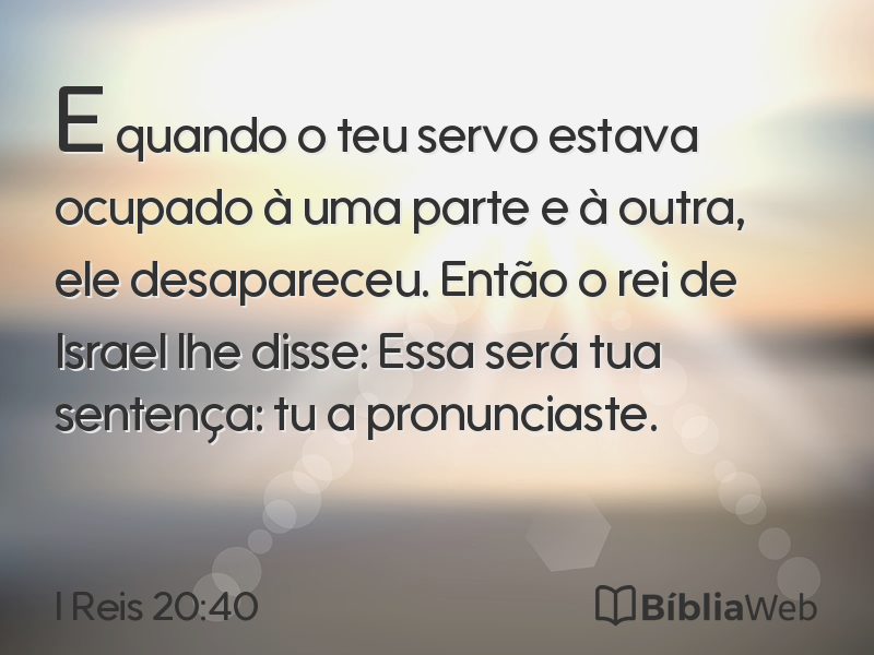 I Reis 20:40 em imagem para compartilhar