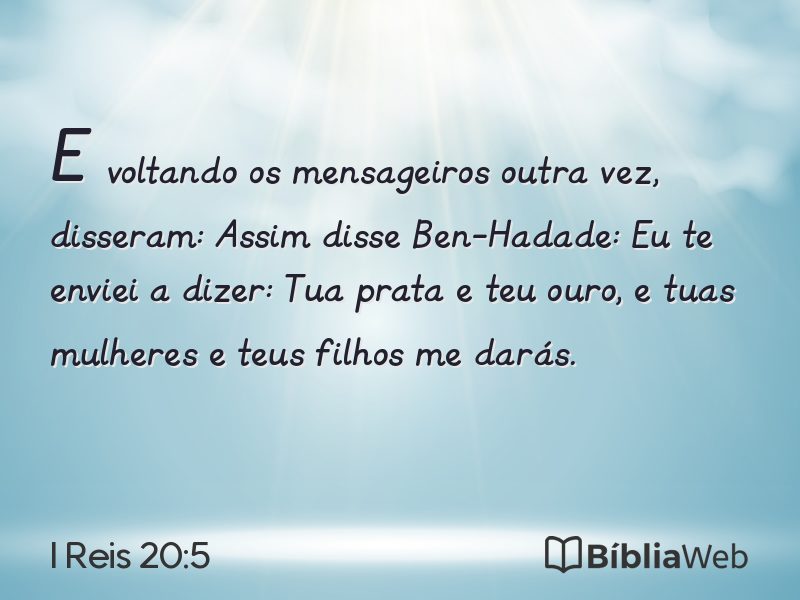I Reis 20:5 em imagem para compartilhar