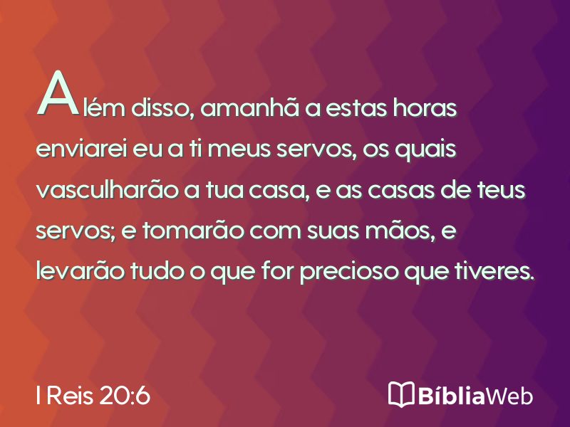 I Reis 20:6 em imagem para compartilhar