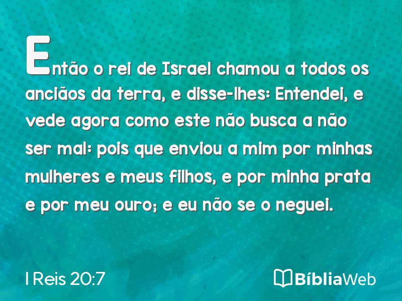 I Reis 20:7 em imagem para compartilhar