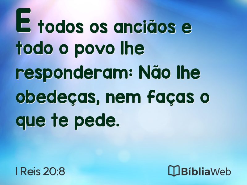 I Reis 20:8 em imagem para compartilhar