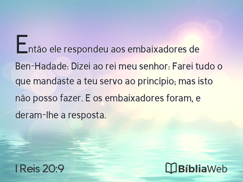 I Reis 20:9 em imagem para compartilhar