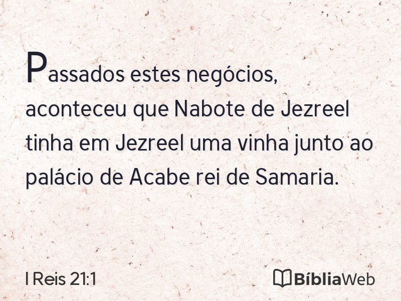 I Reis 21:1 em imagem para compartilhar