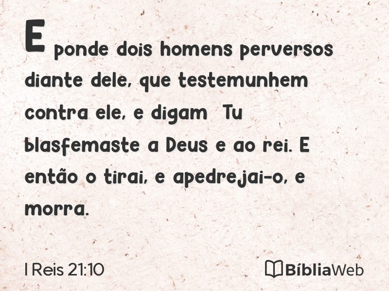 I Reis 21:10 em imagem para compartilhar