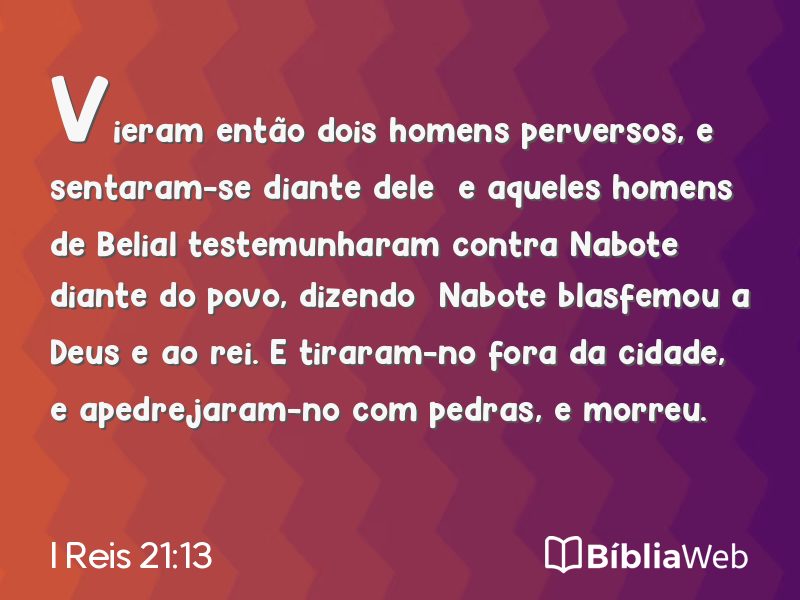 I Reis 21:13 em imagem para compartilhar