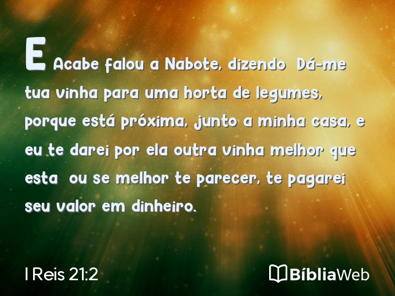 I Reis 21:2 em imagem para compartilhar