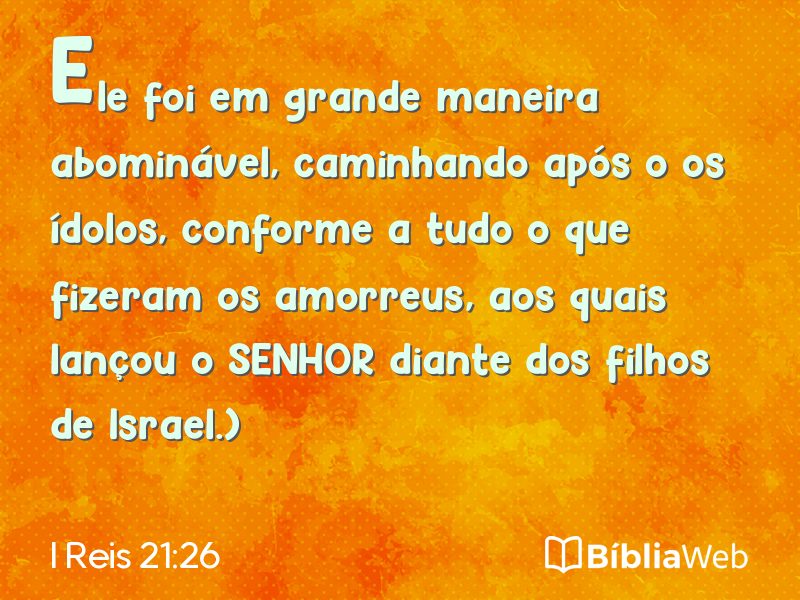 I Reis 21:26 em imagem para compartilhar