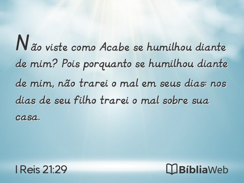 I Reis 21:29 em imagem para compartilhar