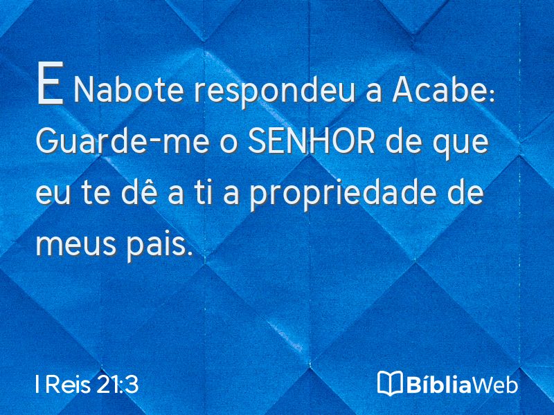 I Reis 21:3 em imagem para compartilhar