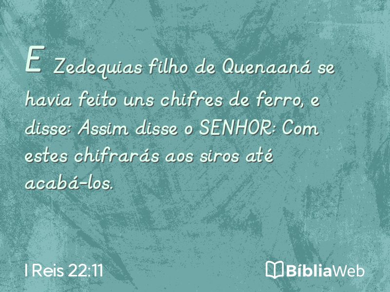 I Reis 22:11 em imagem para compartilhar