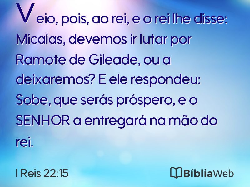 I Reis 22:15 em imagem para compartilhar