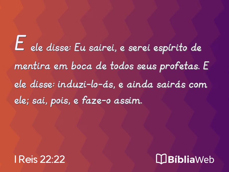 I Reis 22:22 em imagem para compartilhar
