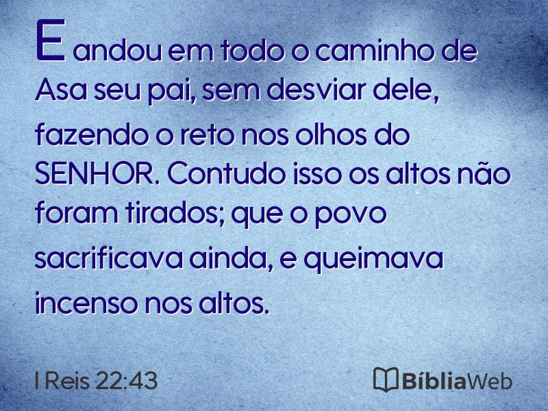 I Reis 22:43 em imagem para compartilhar