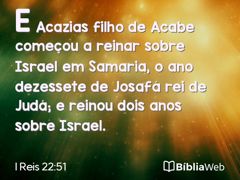 I Reis 22:51 em imagem para compartilhar