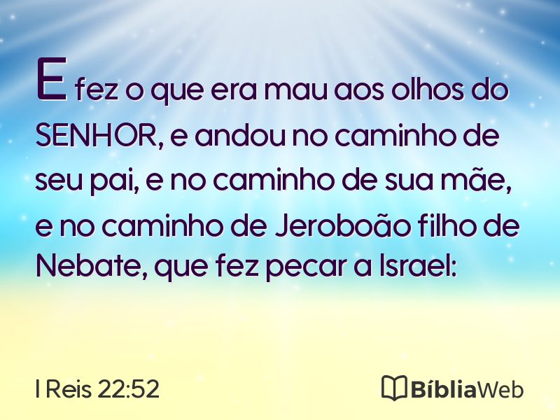 I Reis 22:52 em imagem para compartilhar