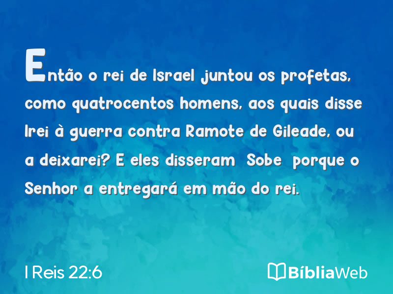 I Reis 22:6 em imagem para compartilhar