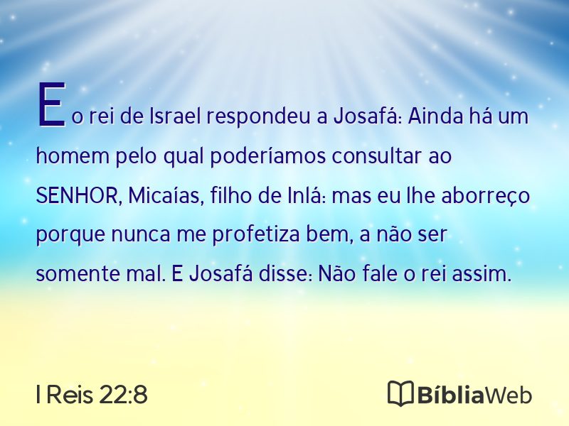I Reis 22:8 em imagem para compartilhar