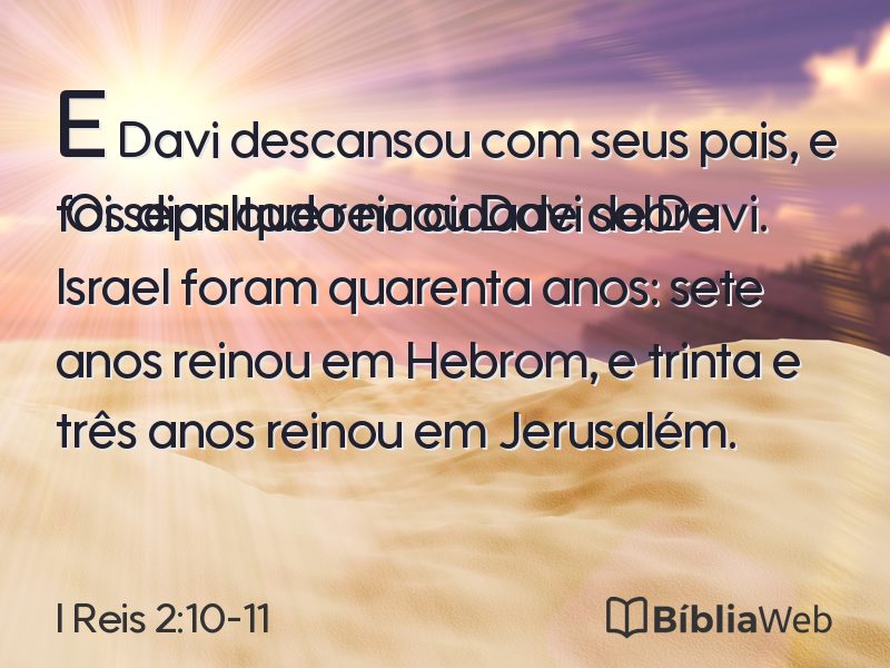 I Reis 2:10-11 em imagem para compartilhar