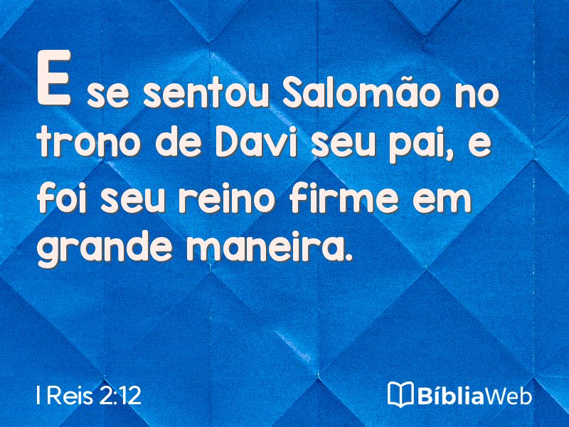 I Reis 2:12 em imagem para compartilhar