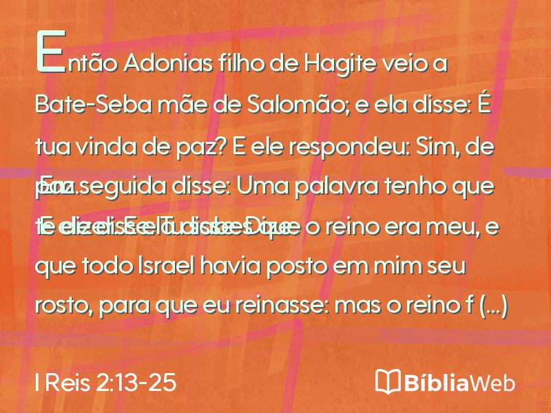I Reis 2:13-25 em imagem para compartilhar