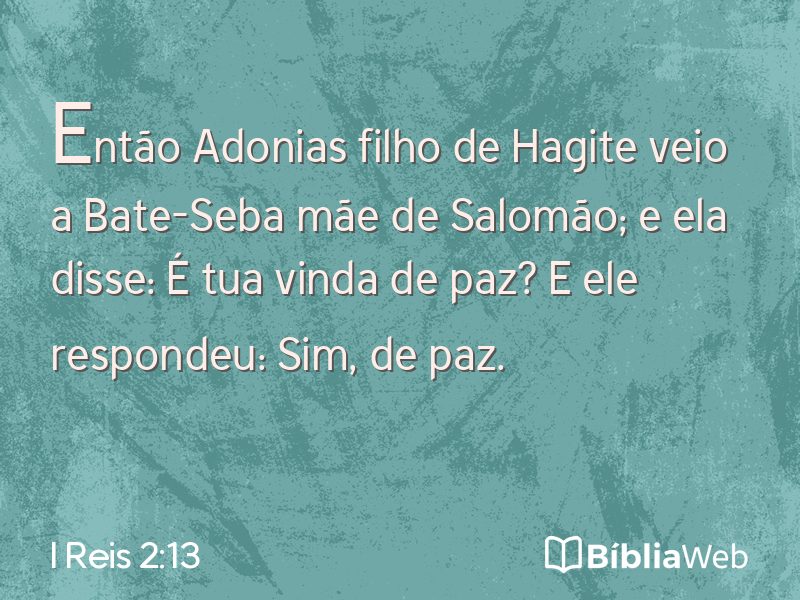 I Reis 2:13 em imagem para compartilhar