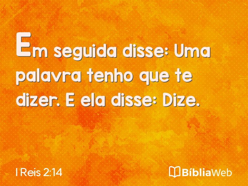 I Reis 2:14 em imagem para compartilhar