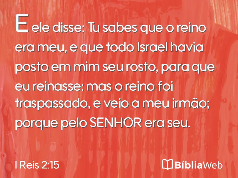 I Reis 2:15 em imagem para compartilhar