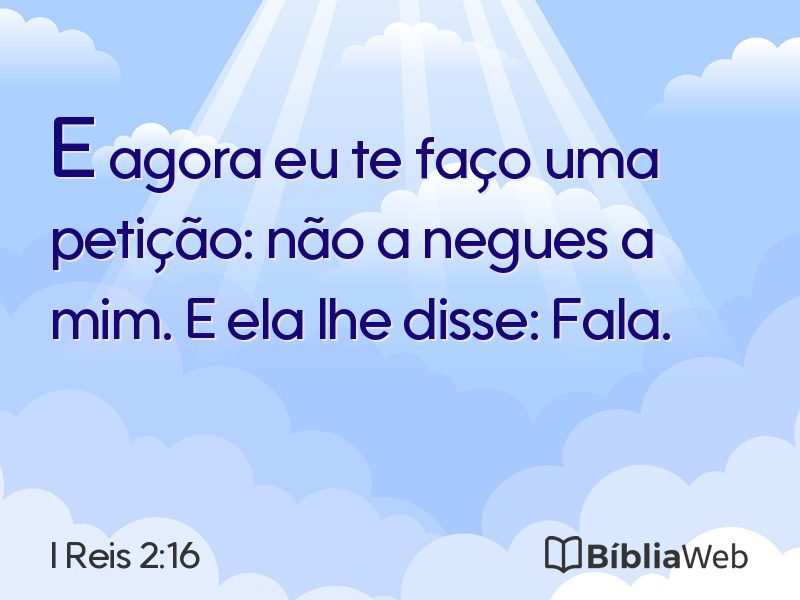 I Reis 2:16 em imagem para compartilhar