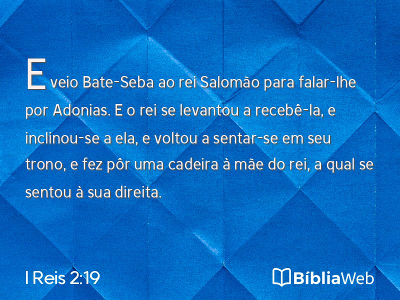I Reis 2:19 em imagem para compartilhar