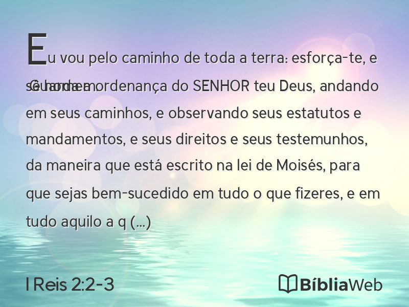I Reis 2:2-3 em imagem para compartilhar