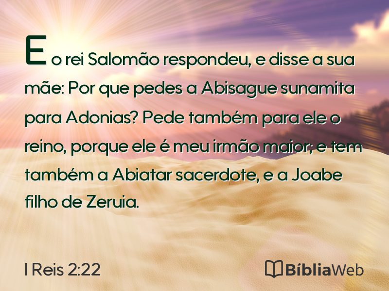 I Reis 2:22 em imagem para compartilhar