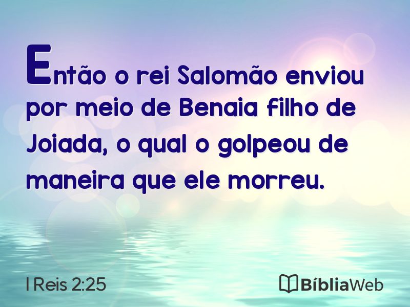 I Reis 2:25 em imagem para compartilhar